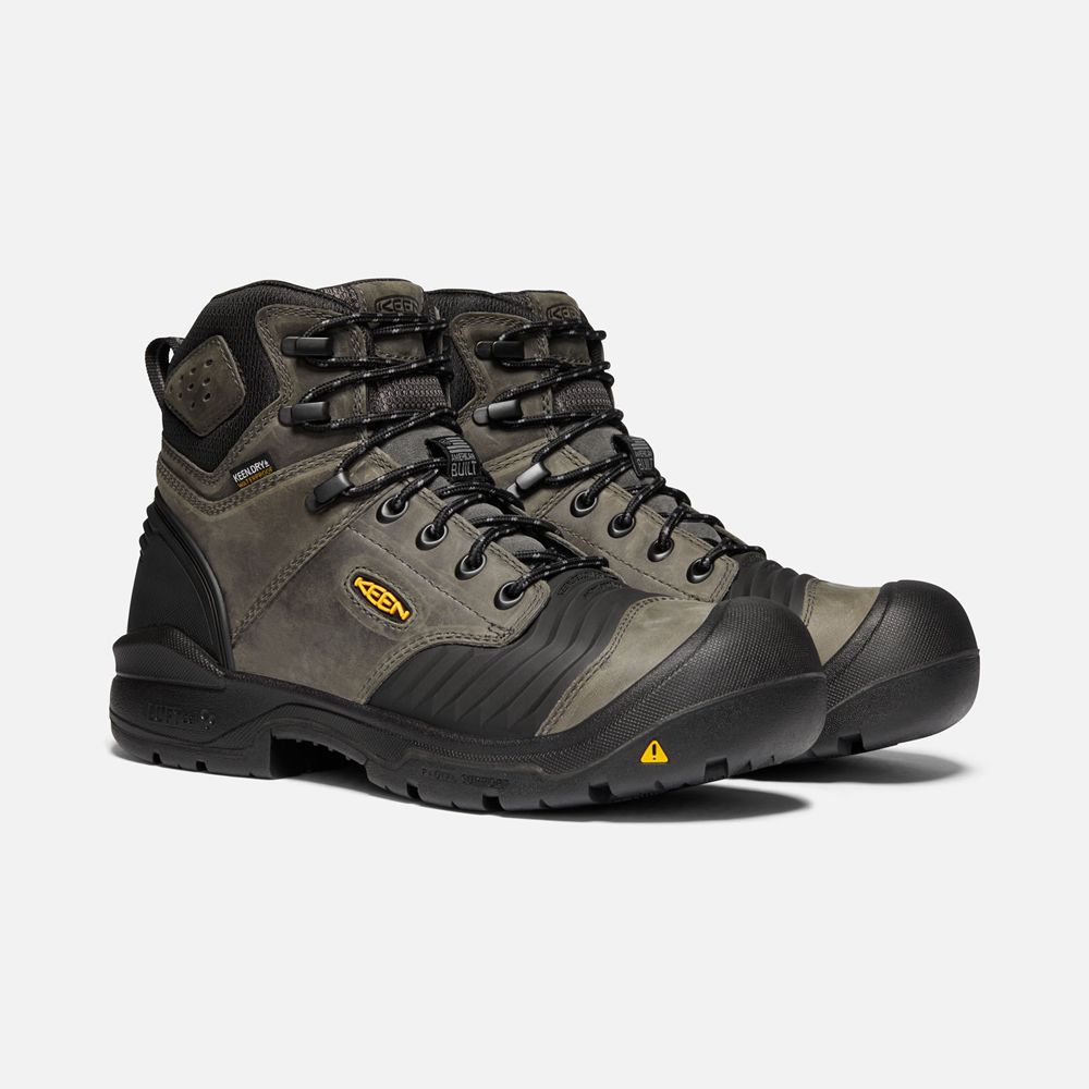 Botas de Trabajo Keen Mexico Negros - Hombre Portland 6\" Waterproof (Carbon-Fiber Toe) - AM3456780